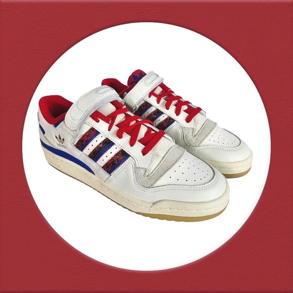 adidas Forum 84 Low Off Men's Size 10 White Scarlet Collegiate Royal‎ GV9606 - Picture 4 of 16